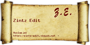 Zintz Edit névjegykártya